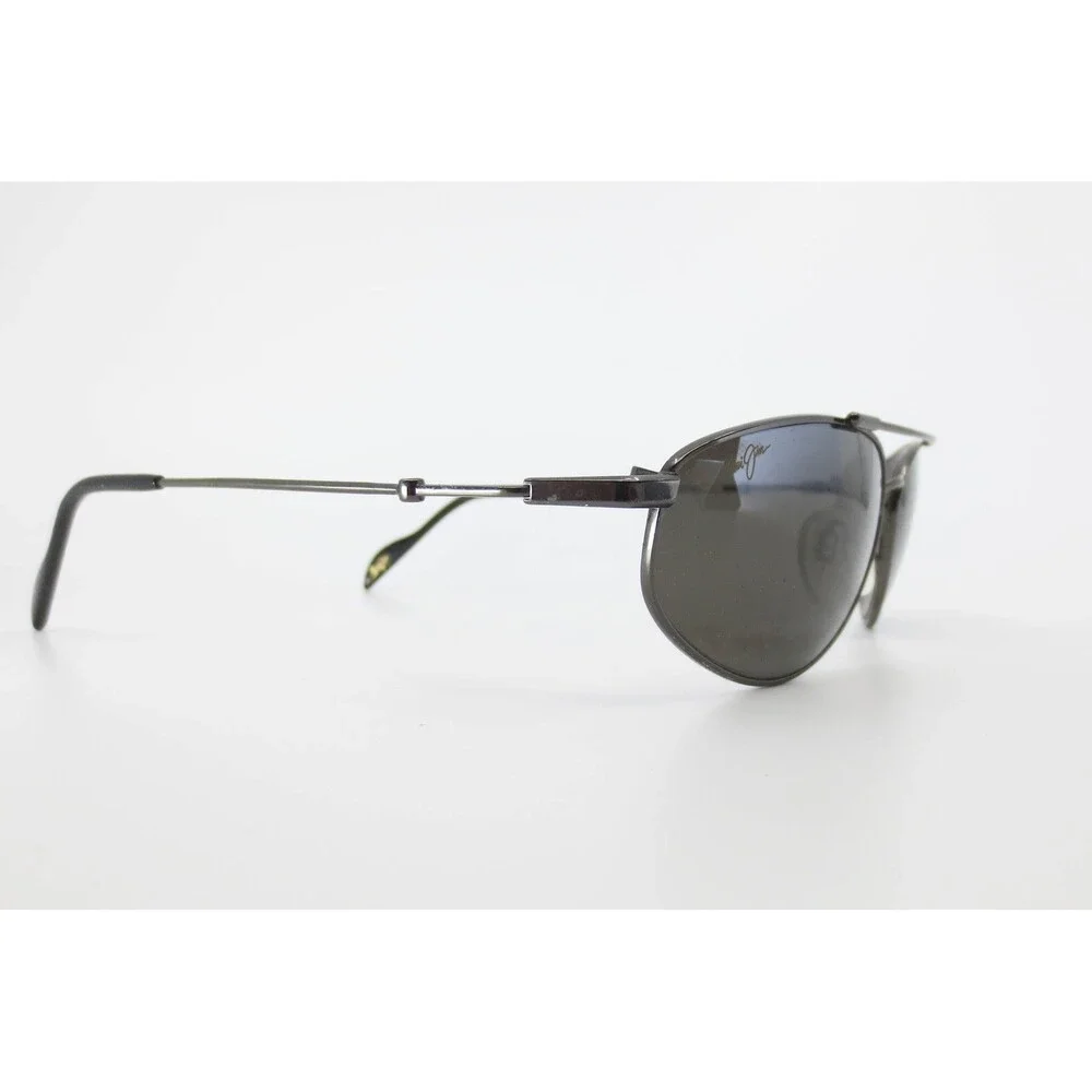 Maui Jim Flexon MJ-128 Gunmetal Metal Aviator Sunglasses Gray Demo Lenses 35157